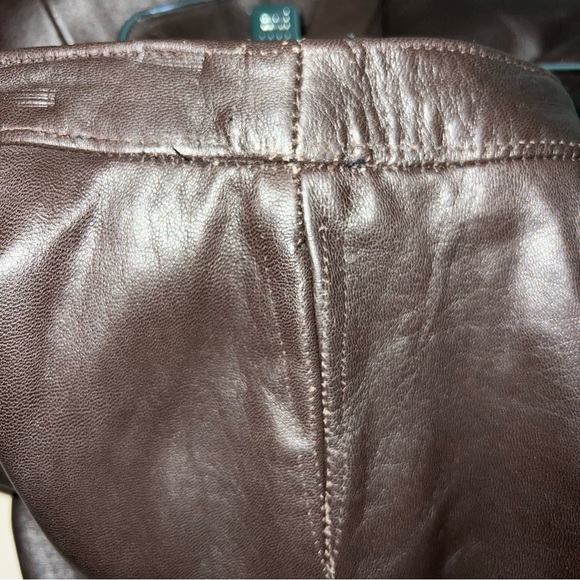 Vintage Brown Leather Pencil Skirt  with 34" Waist Butter Soft Leather - Picture 7 of 7